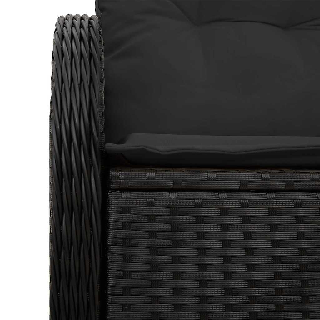 Gartensofa mit Kissen Schwarz 121 x 62 x 69cm Poly-Rattan